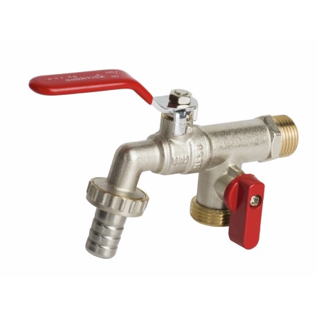 KUREK KULOWY EN 13828-A-Cu-DN15 (1/2x3/4x3/4) KRAN Z DŁAWIKIEM PODWÓJNY