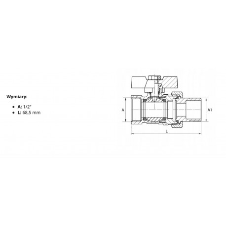 ZAWÓR KULOWY Z DŁAWICĄ 1/2" ZE ŚRUBUNKIEM Z MOTYLKIEM 