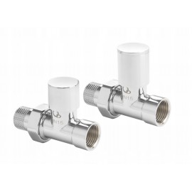 ZESTAW ZAWORÓW GRZEJNIKOWYCH PROSTY CHROM