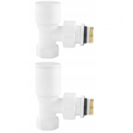 ZESTAW ZAWORÓW GRZEJNIKOWYCH KĄTOWY BIAŁY PREMIUM