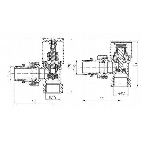 ZESTAW ZAWORÓW GRZEJNIKOWYCH KĄTOWY BIAŁY PREMIUM