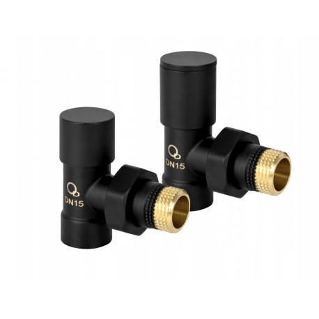 ZESTAW ZAWORÓW GRZEJNIKOWYCH KĄTOWY CZARNY