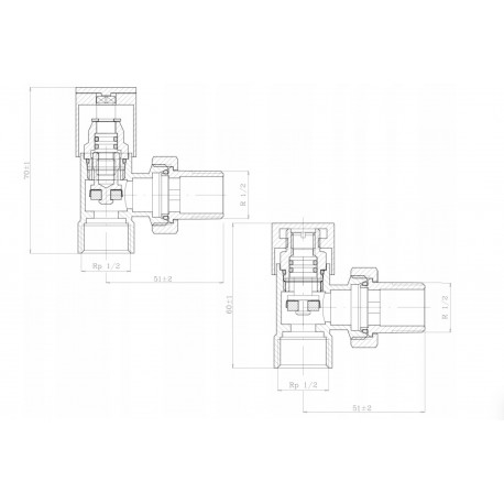 ZESTAW ZAWORÓW GRZEJNIKOWYCH KĄTOWY CZARNY