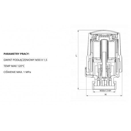 GŁOWICA TERMOSTATYCZNA - DIAMOND M30 X 1,5