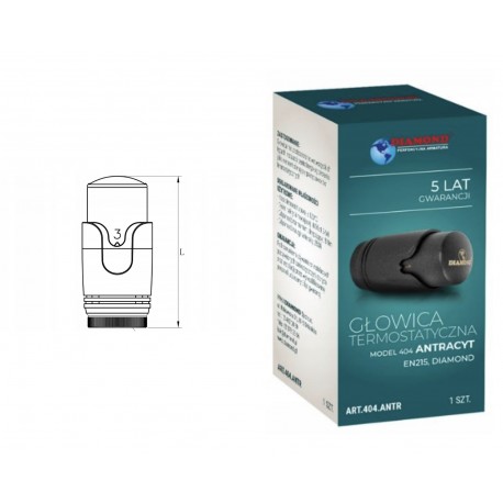 GŁOWICA TERMOSTATYCZNA DO GRZEJNIKA M30 ANTRACYT