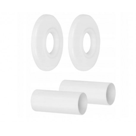 ZESTAW MASKUJĄCY BIAŁY ROZETA POJEDYN Z TULEJAMI