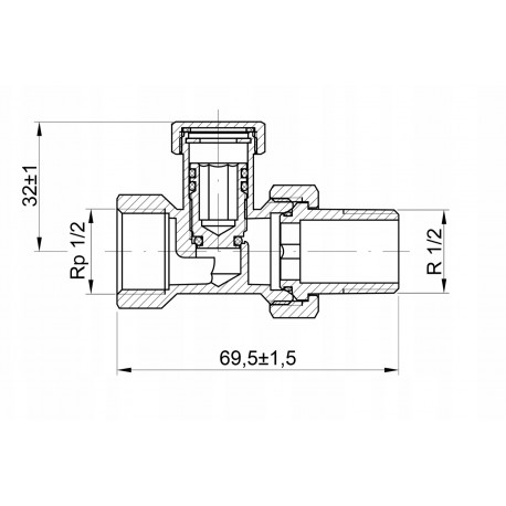ZESTAW TERMOSTATYCZNY Z NASTAWĄ WSTĘPNĄ PROSTY