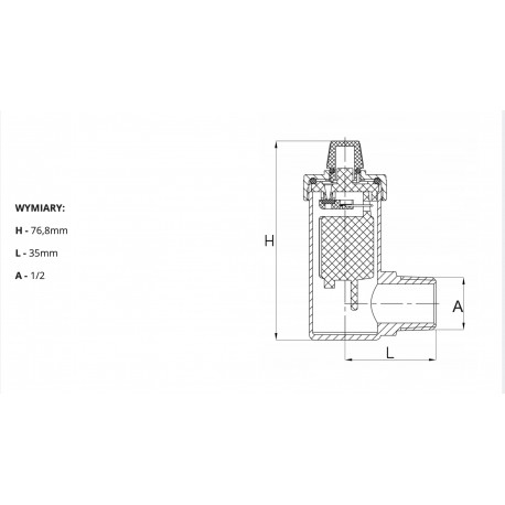 ODPOWIETRZNIK AUTOMATYCZNY 1/2 KĄTOWY CHROM