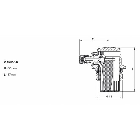 ODPOWIETRZNIK AUTOMATYCZNY W KORKU PRAWY 1"