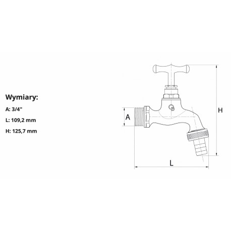 ZAWÓR CZERPALNY 3/4" OGRODOWY DO WĘŻA CHROM