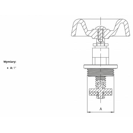 GŁOWICA ZAWORU ŻELIWNEGO PRZELOTOWEGO M83 1 CAL
