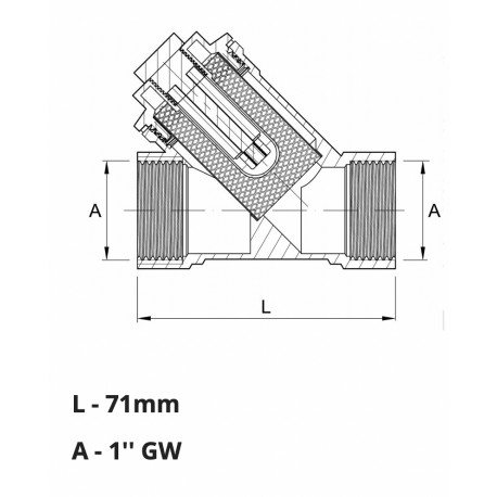 FILTR DO WODY SKOŚNY SIATKOWY Z WKŁADEM MAGNETYCZNYM 3/4"