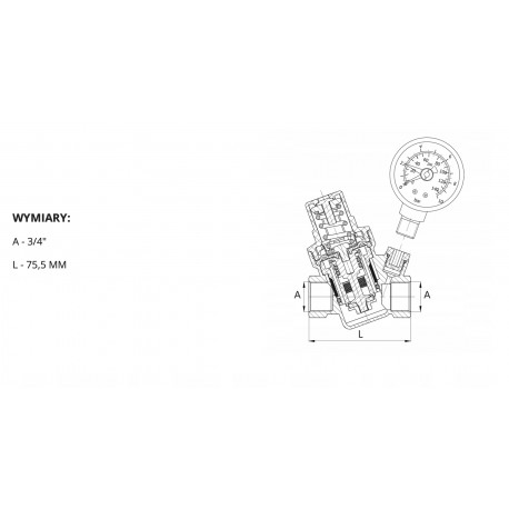 REDUKTOR CIŚNIENIA WODY Z CIŚNIENIOMIERZEM 3/4