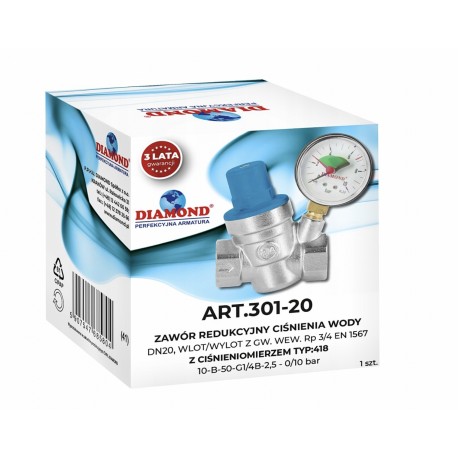 REDUKTOR CIŚNIENIA WODY Z CIŚNIENIOMIERZEM 1" 