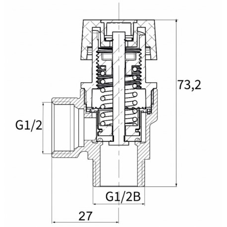 ZAWÓR BEZPIECZEŃSTWA 1/2' x 1/2" 1,5 BAR WZ