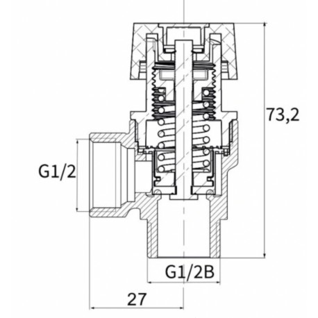 ZAWÓR BEZPIECZEŃSTWA 1/2' x 1/2" 2,5 BAR WZ