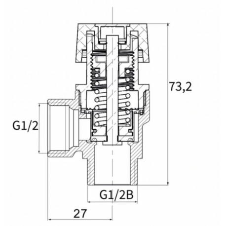 ZAWÓR BEZPIECZEŃSTWA 1/2' x 1/2" 3 BAR WZ