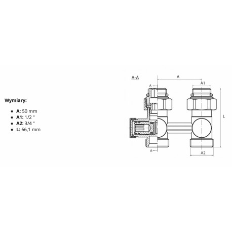 ZAWÓR GRZEJNIKOWY 3/4 PROSTY GRZEJNIK NA IMBUS