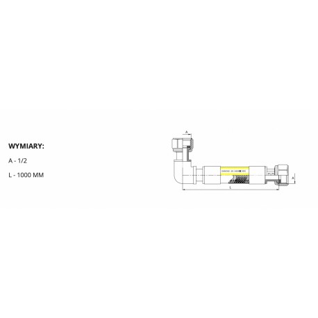 WĄŻ PRZYŁĄCZE DO GAZU KĄTOWE GW X GW 1000 MM