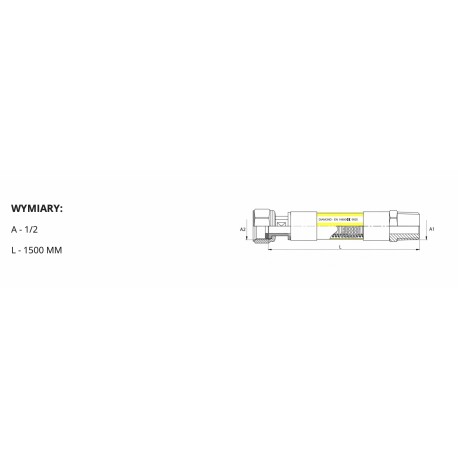 WĄŻ PRZYŁĄCZE DO GAZU GW X GZ 1500 MM