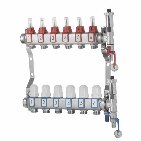 ROZDZIELACZ DO OGRZEWANIA PODŁOGOWEGO ZE STALI NIERDZEWNEJ 2 OBWODY