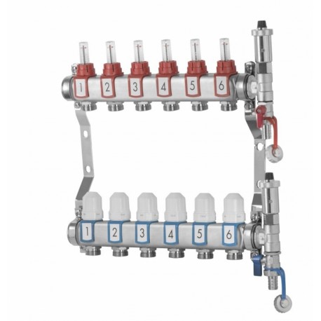 ROZDZIELACZ DO OGRZEWANIA PODŁOGOWEGO ZE STALI NIERDZEWNEJ 3 OBWODY