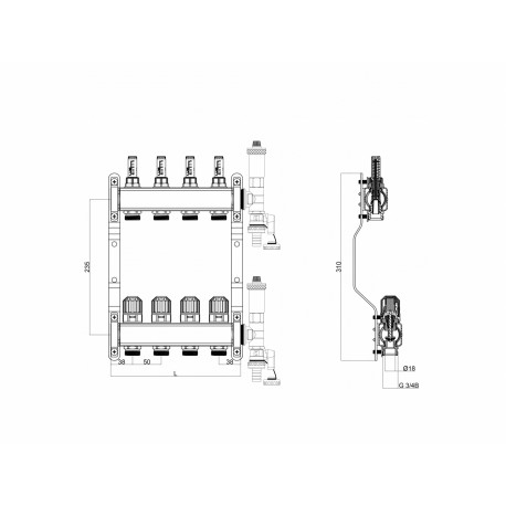 ROZDZIELACZ ZE STALI NIERDZEWNEJ 6 OBWODÓW