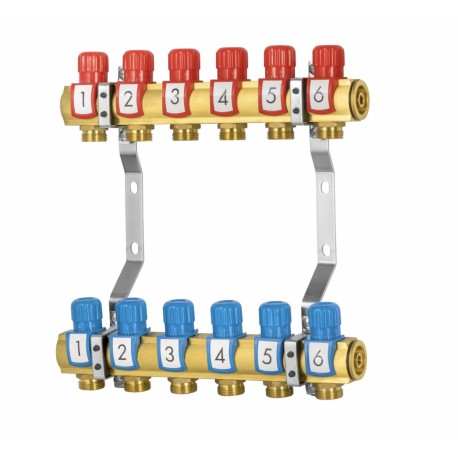 ROZDZIELACZ Z ZAWORAMI REGULUJĄCYMI 6 OBWODÓW
