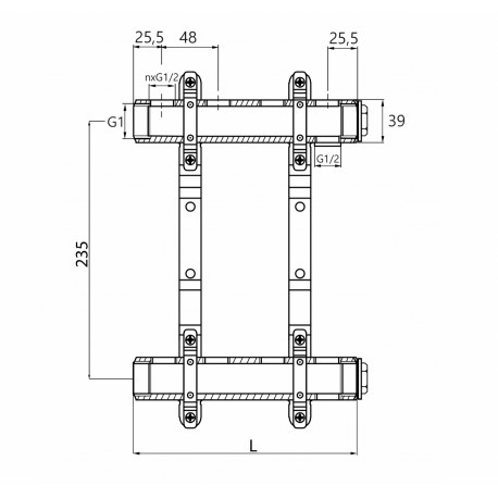 ROZDZIELACZ DO OGRZEWANIA CENTRALNEGO 7 OBWODÓW